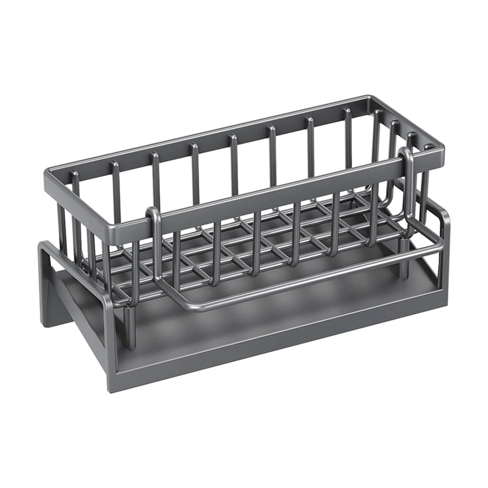 Kitchen Sink Caddy Organizer,Sponge and Brush Holder with Auto Draining Tray,Rustproof Stainless Steel,Space Saving for Home