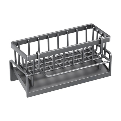 Kitchen Sink Caddy Organizer,Sponge and Brush Holder with Auto Draining Tray,Rustproof Stainless Steel,Space Saving for Home