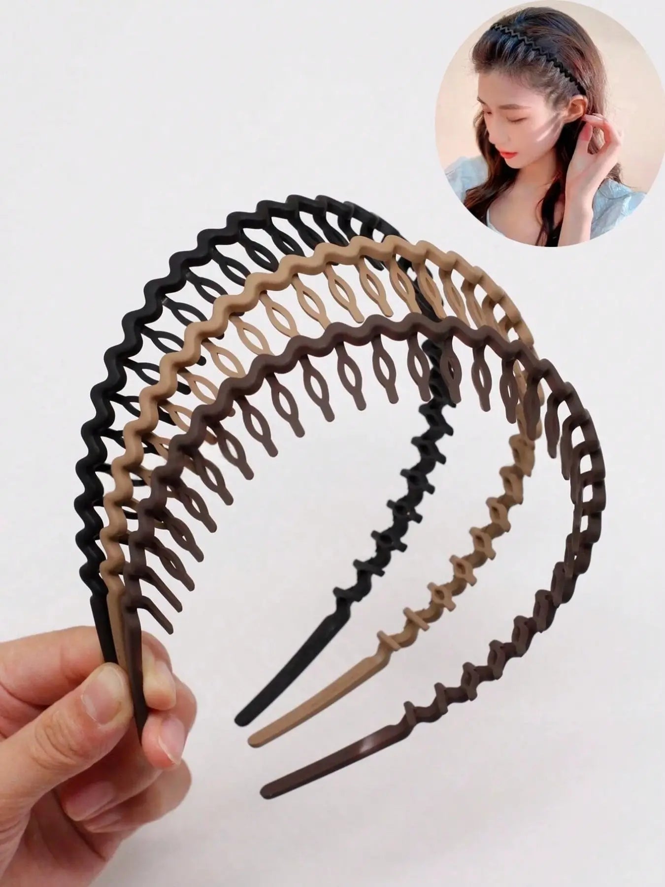 3Pcs Women'S Zig Zag Headbands, Non-Slip Leopard Pattern, Casual Style, All-Season Hair Accessories, Fashionable Hairstyles