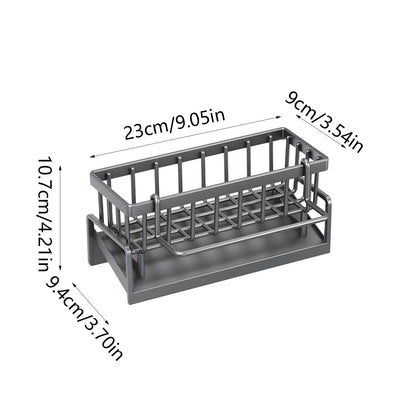 Kitchen Sink Caddy Organizer,Sponge and Brush Holder with Auto Draining Tray,Rustproof Stainless Steel,Space Saving for Home