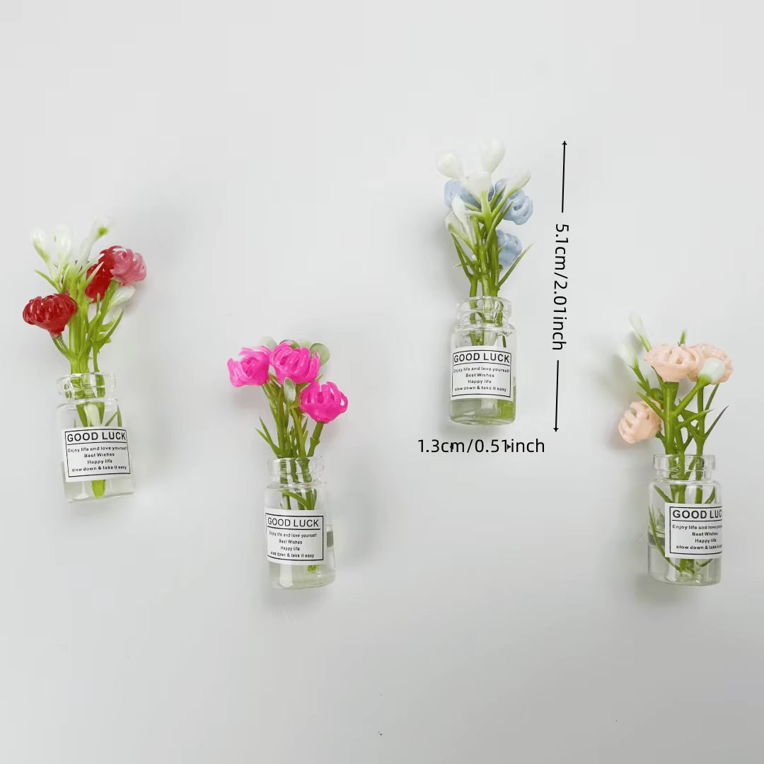 8Pcs Mini Small Vase Magnets Cute Mini Refrigerator Magnets 3D Vase Fun Refrigerator Accessories Kitchen Decoration Holiday Gift