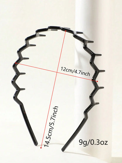 3Pcs Women'S Zig Zag Headbands, Non-Slip Leopard Pattern, Casual Style, All-Season Hair Accessories, Fashionable Hairstyles