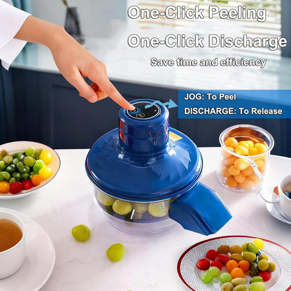 Automatic Grape Peeler Machine, Electric Garlic & Cherry Tomato Peeler Skin Remover Tool for Small Fruits, Effortless Peeling for Home Kitchen