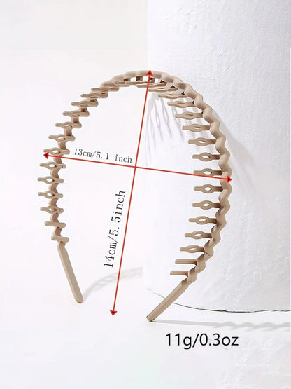 3Pcs Women'S Zig Zag Headbands, Non-Slip Leopard Pattern, Casual Style, All-Season Hair Accessories, Fashionable Hairstyles