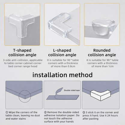 Cooklence™ Clear Silicone Baby Corner Protectors for Table Edges