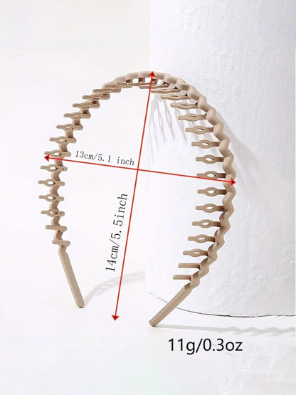 3Pcs Women'S Zig Zag Headbands, Non-Slip Leopard Pattern, Casual Style, All-Season Hair Accessories, Fashionable Hairstyles