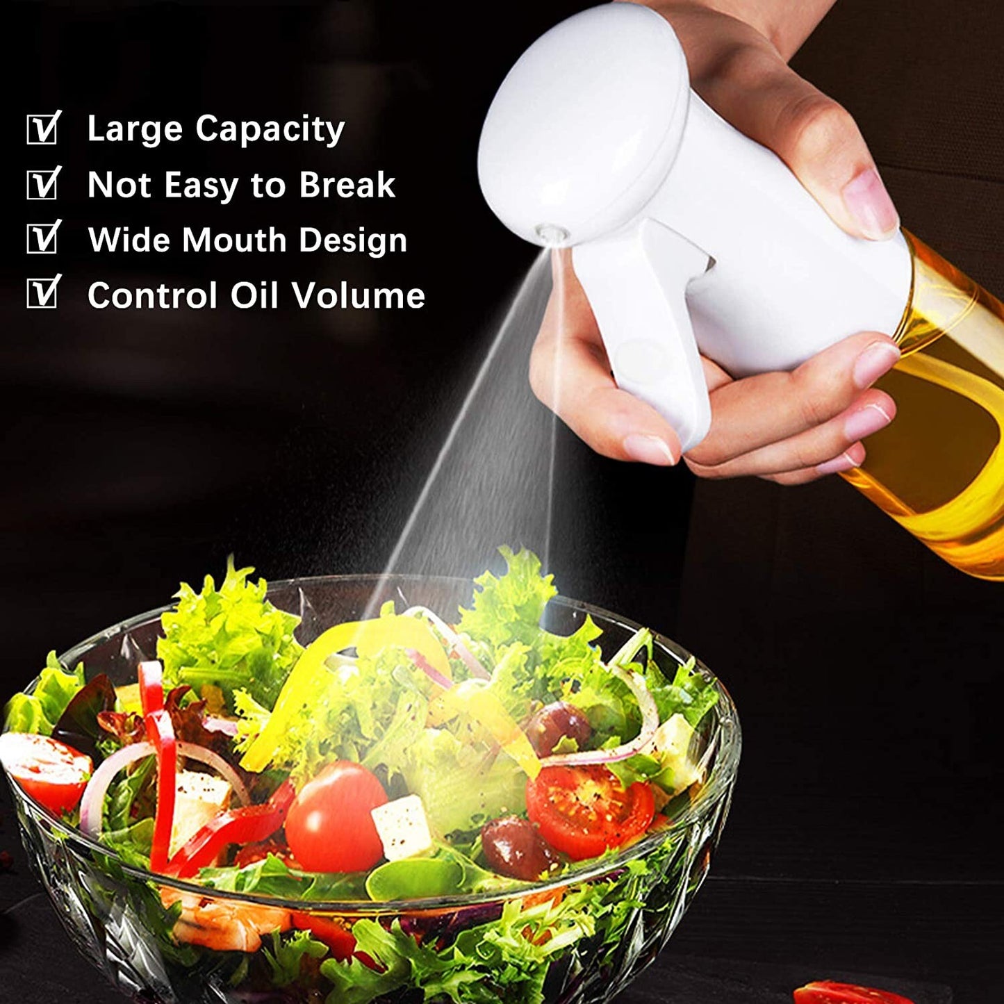 Oil Sprayer for Cooking Olive Oil Spray Bottle Spritzer, Food Grade PET BPA Free