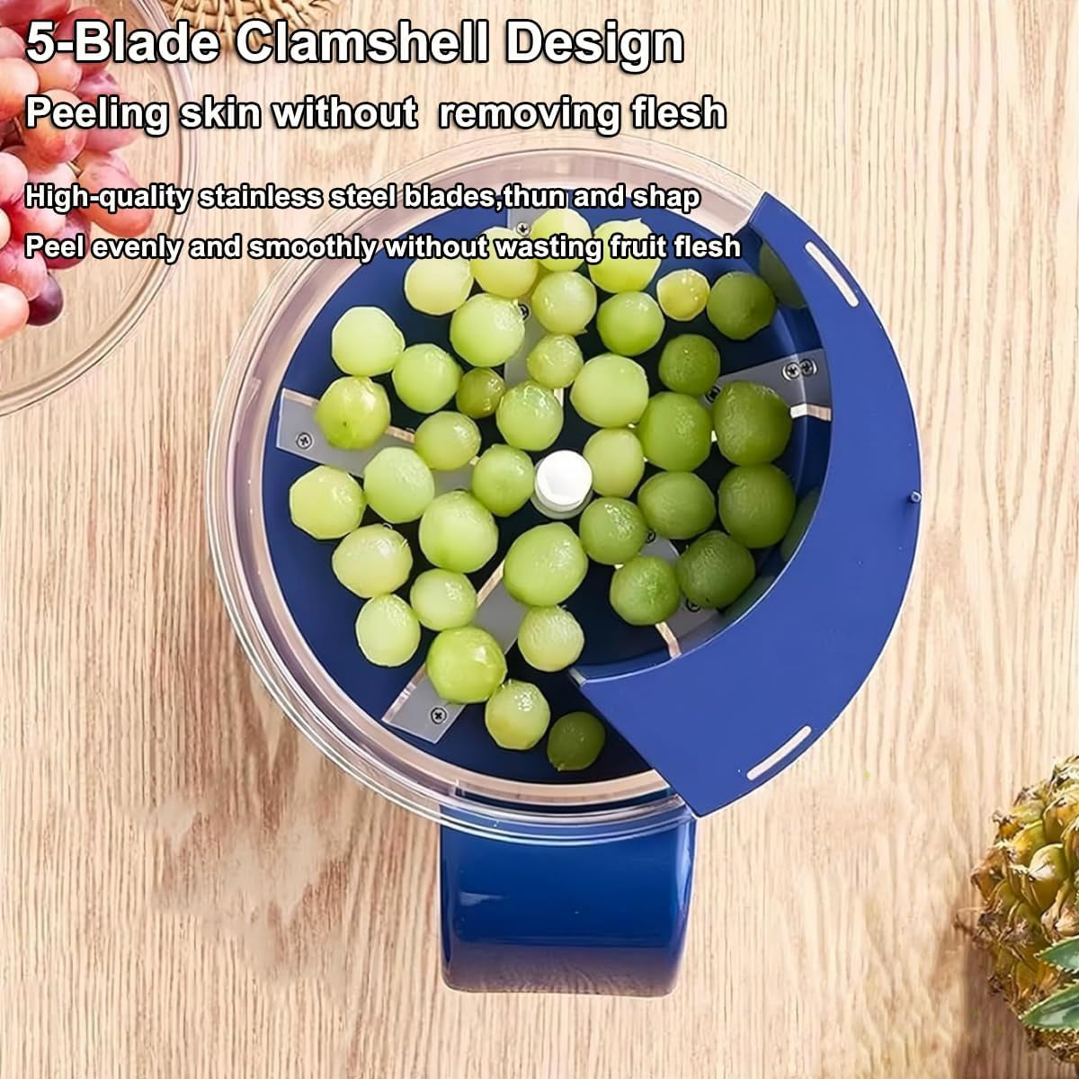 Automatic Grape Peeler Machine, Electric Garlic & Cherry Tomato Peeler Skin Remover Tool for Small Fruits, Effortless Peeling for Home Kitchen