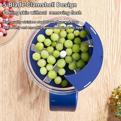 Automatic Grape Peeler Machine, Electric Garlic & Cherry Tomato Peeler Skin Remover Tool for Small Fruits, Effortless Peeling for Home Kitchen