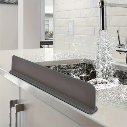 Silicone Sink Splash Guard with Suction Cups - Water Barrier for Kitchen, Lab & Dishwashing Basins