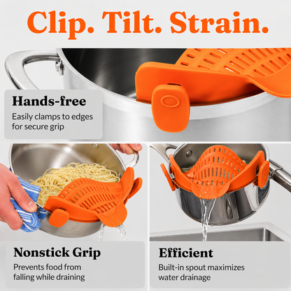 ᴄᴏᴏᴋʟᴇɴᴄᴇ™ - Pasta Strainer Clip-On for Pots and Pans