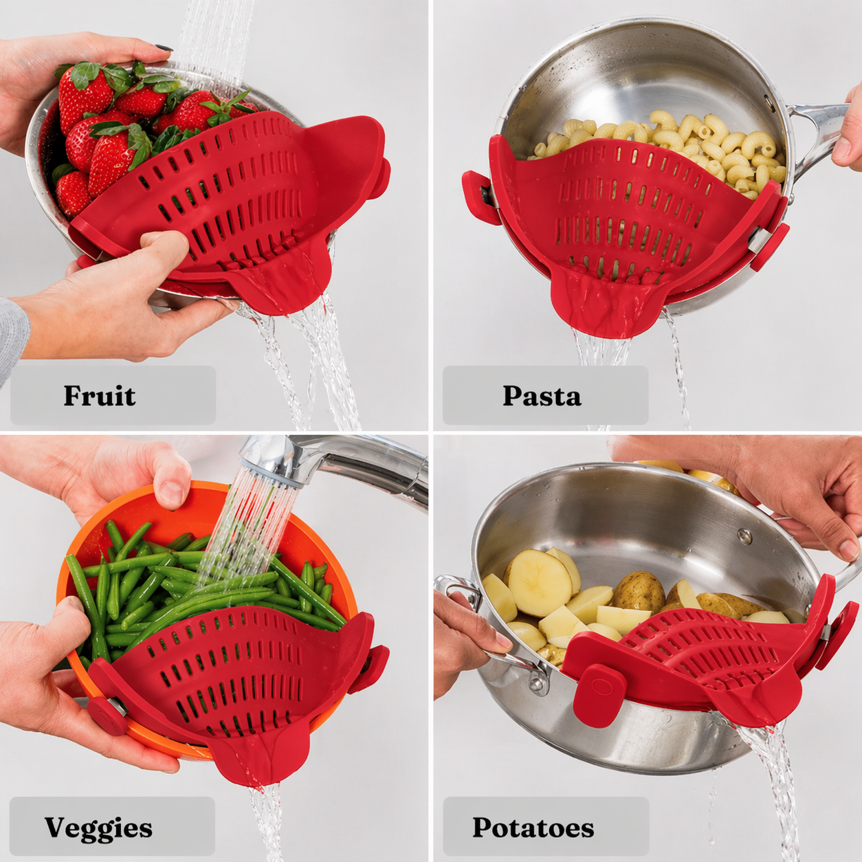 ᴄᴏᴏᴋʟᴇɴᴄᴇ™ - Pasta Strainer Clip-On for Pots and Pans